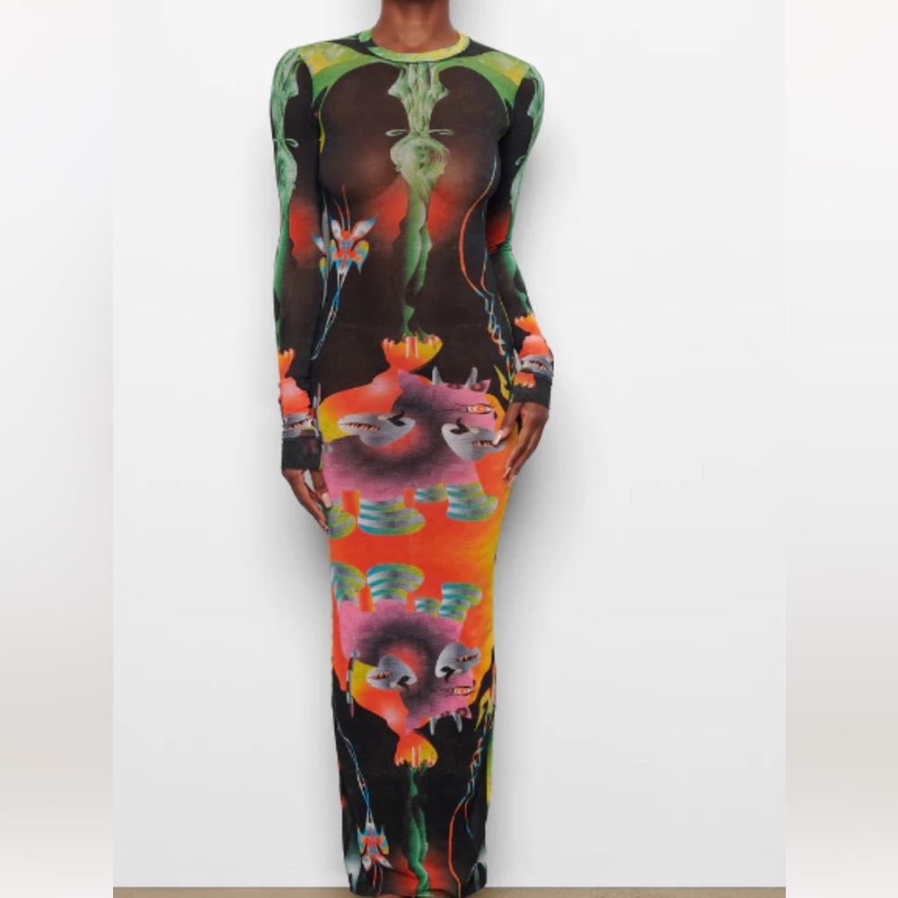 Skims Summer Mesh long sleeve dress